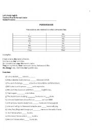 English Worksheet: Complete the sentences using the most appropriate possessive pronoun