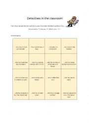 English Worksheet: Detectives in the classroom