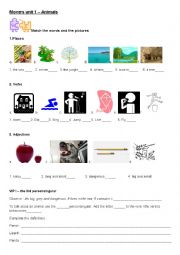 English Worksheet: MOVERS Unit 1 vocabulary