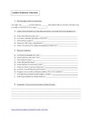 English Worksheet: London Grammar interview