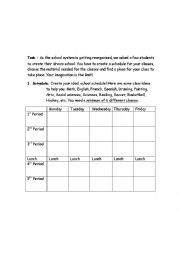 English Worksheet: My Dream School - writing project