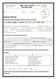 English Worksheet: test