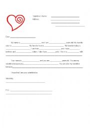 English Worksheet: Valentine Letter: Cloze