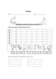 English Worksheet: Survey Farm animals