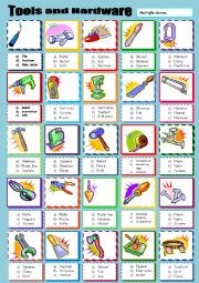 English Worksheet: TOOLS AND HARDWARE multiple choice