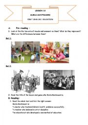 English Worksheet: lesson 10 Maria Montessori