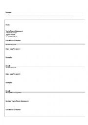 English Worksheet: Expository Writing Graphic Organizer 