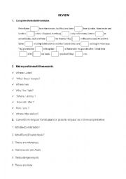 English Worksheet: Review - verb to be, pronouns.