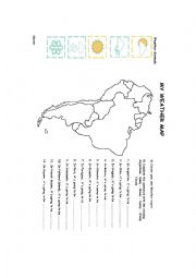 English Worksheet: My weather Map 