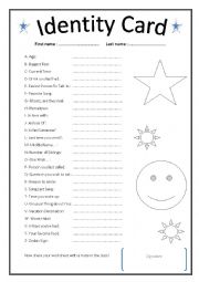 English Worksheet: Identity Card Alphabet ABC