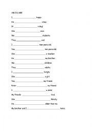 English Worksheet: VERB TO BE