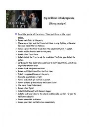 English Worksheet: Romeo and Juliet (story review)
