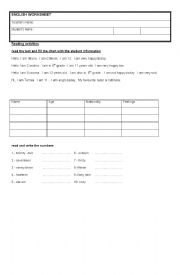 English Worksheet: Personal information and description