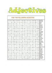 English Worksheet: Adjectives