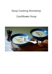 English Worksheet: Cauliflower Soup - a cooking verb gap fill