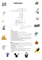 English Worksheet: halloween criss cross puzzle