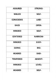 English Worksheet: Compound adjectives describin a person