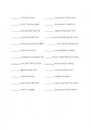 English Worksheet: QUESTION WORDS