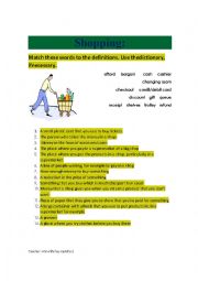 English Worksheet: Shopping 