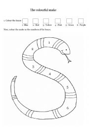 English Worksheet: The colourful snake