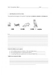 Ecosystems test 4th grade