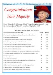 English Worksheet: Congratulations Your Majesty