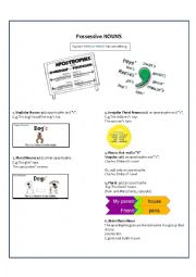 English Worksheet: Possessive with nouns