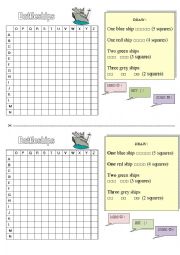 English Worksheet: ALPHABET BATTLESHIPS PAIRWORK