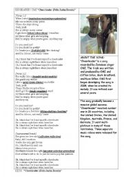 English Worksheet: cheerleader song listening activity