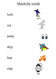 English Worksheet: Action verb match up