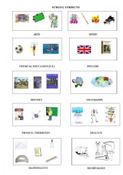 English Worksheet: SCHOOL SUBJECTS