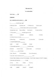 English Worksheet: Pre-Intermediate Placement Test