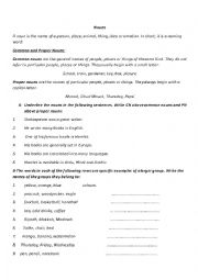 English Worksheet: Nouns Proper and Common 