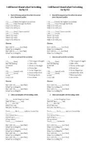 English Worksheet: SONG BY U2