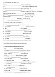 English Worksheet: revision sky 2