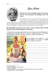 English Worksheet: Describe two heroines by Jane Austen