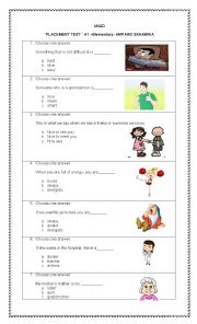 English Worksheet: placement test