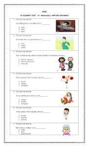 English Worksheet: placement test