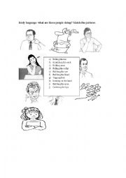 English Worksheet: Body language 