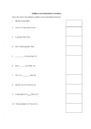 Addition and Subtraction Scenarios