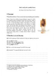 English Worksheet: Shes not just a pretty face by Shania Twain