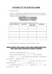 English Worksheet: Features of the detective genre