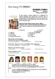 English Worksheet: Modern Family Worksheet - Childhood Memories, Family Events & Birthdays