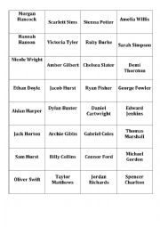 English Worksheet: English names Flaschcards
