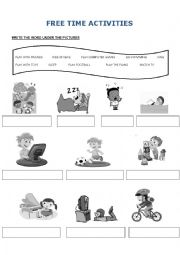 English Worksheet: Free time activities