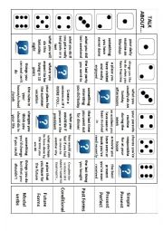 English Worksheet: Conversation dice game