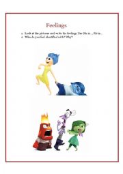 English Worksheet: Inside out Feelings