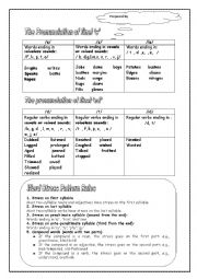 English Worksheet: final-s, final-ed, word stress rules