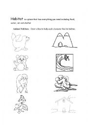 English Worksheet: Habitats