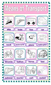 English Worksheet: Means of Transport